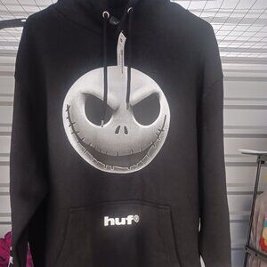 NEW Huf X Nightmare Before Christmas Hoody Jack Skellington Black